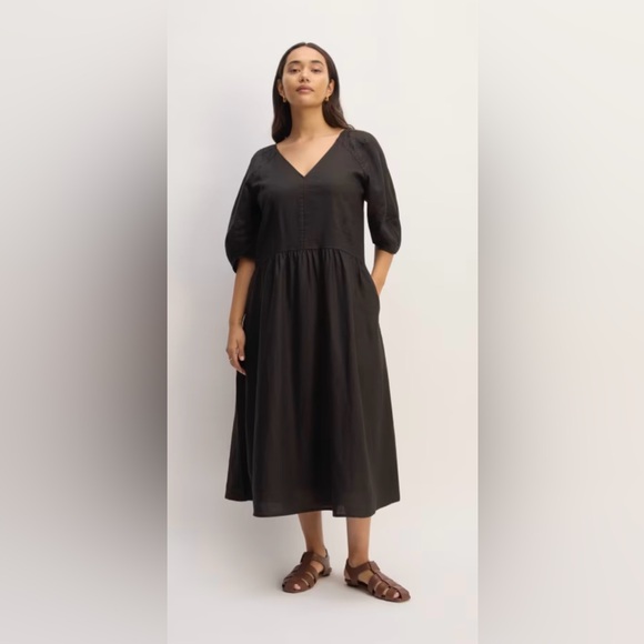 Everlane Dresses & Skirts - Everlane Linen Oversized Puff Sleeve dress size XS NWOT